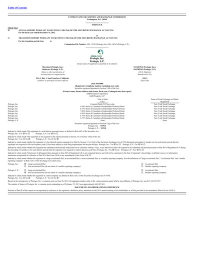 Thumbnail Prologis Annual Report 2012