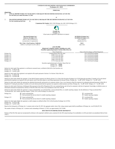 Thumbnail Prologis Annual Report 2015