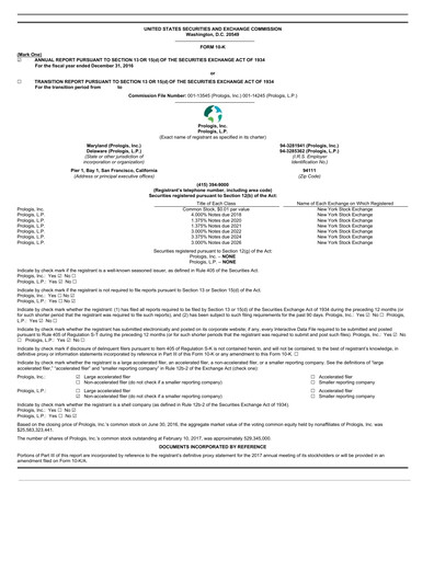 Thumbnail Prologis Annual Report 2016