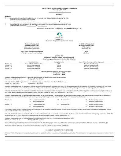 Thumbnail Prologis Annual Report 2020