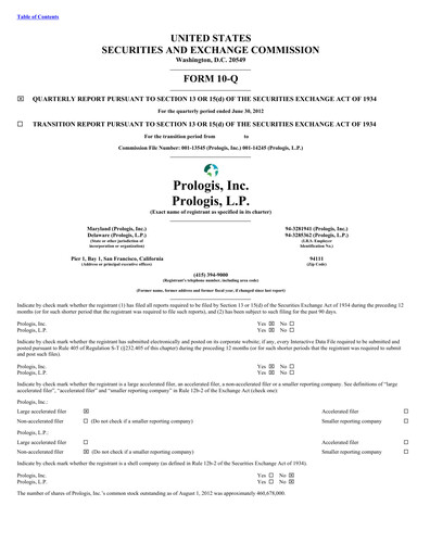 Thumbnail Prologis Quarterly Report 2012-q2