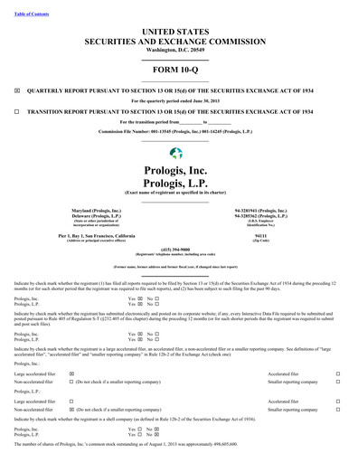 Thumbnail Prologis Quarterly Report 2013-q2