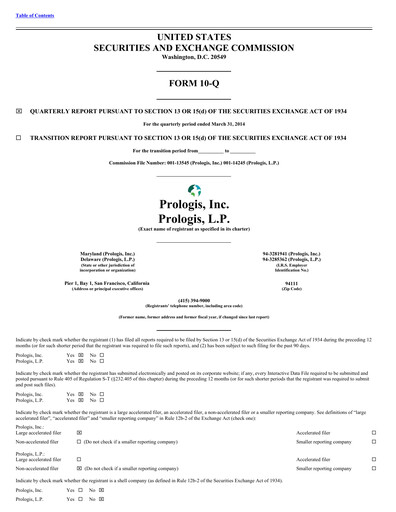 Thumbnail Prologis Quarterly Report 2014-q1