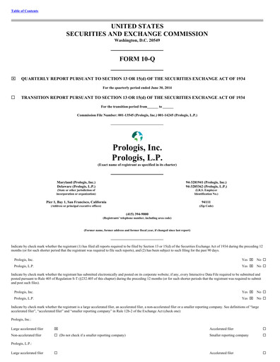 Thumbnail Prologis Quarterly Report 2014-q2