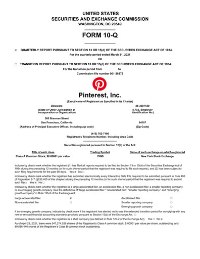 Thumbnail Pinterest Quarterly Report 2021-q1