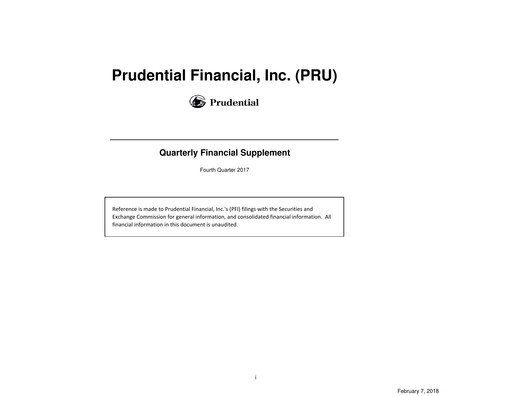 Vorschaubild Prudential Financial Quartalsbericht 2017-q4