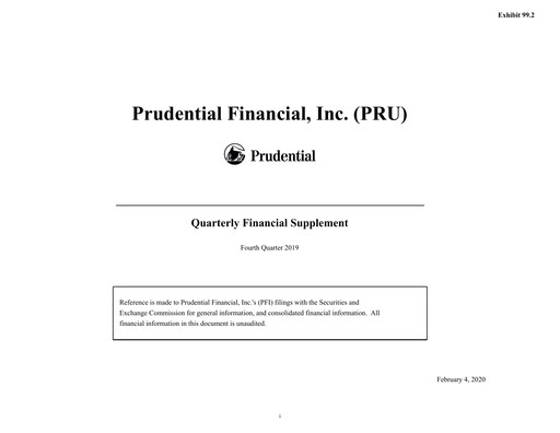 Vorschaubild Prudential Financial Quartalsbericht 2019-q4