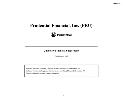 Vorschaubild Prudential Financial Quartalsbericht 2020-q4