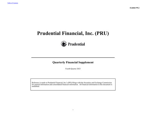 Vorschaubild Prudential Financial Quartalsbericht 2023-q4