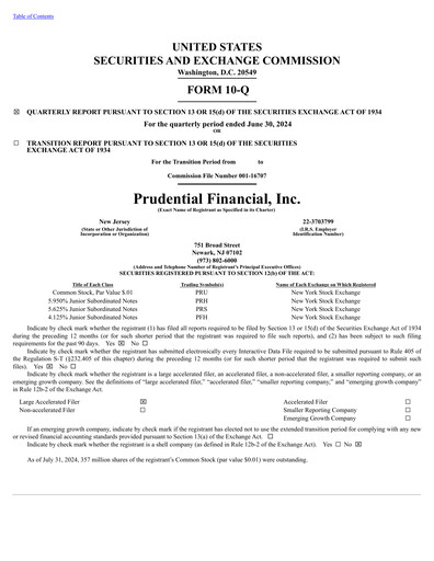 Vorschaubild Prudential Financial Quartalsbericht 2024-q2
