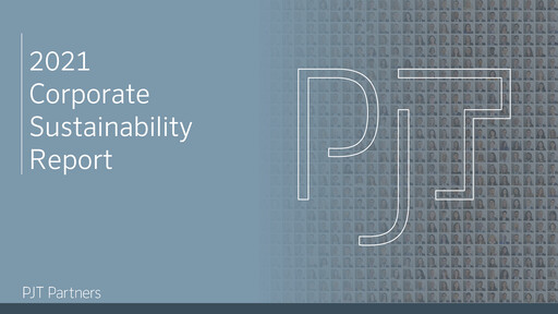 Thumbnail PJT Partners
 Sustainability Report 2021