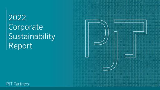 Thumbnail PJT Partners
 Sustainability Report 2022