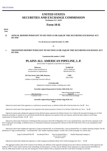 Thumbnail Plains All American Pipeline Annual Report 2008
