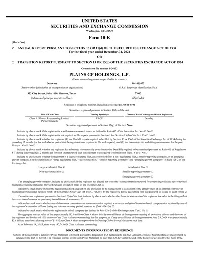 Thumbnail Plains All American Pipeline Annual Report 2024