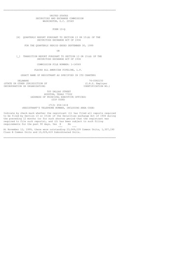 Thumbnail Plains All American Pipeline Quarterly Report 1999-q3