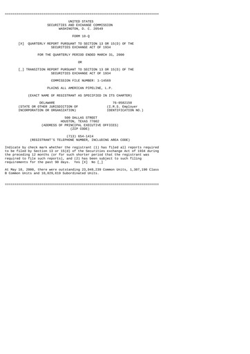 Thumbnail Plains All American Pipeline Quarterly Report 2000-q1