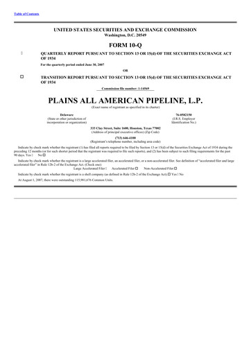 Thumbnail Plains All American Pipeline Quarterly Report 2007-q2