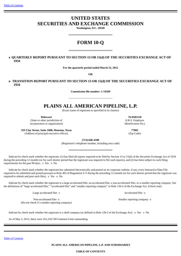 Thumbnail Plains All American Pipeline Quarterly Report 2012-q1
