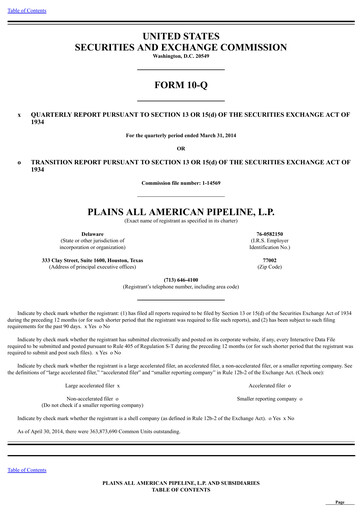 Thumbnail Plains All American Pipeline Quarterly Report 2014-q1