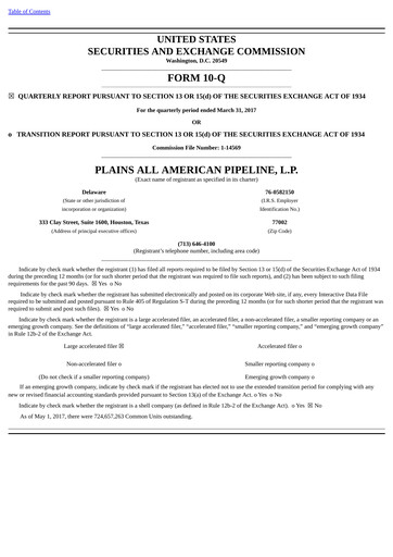 Thumbnail Plains All American Pipeline Quarterly Report 2017-q1