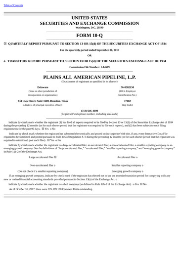 Thumbnail Plains All American Pipeline Quarterly Report 2017-q3
