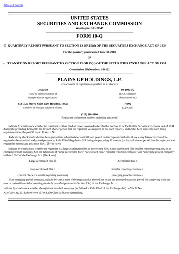 Thumbnail Plains All American Pipeline Quarterly Report 2018-q2