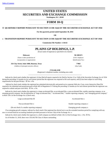 Thumbnail Plains All American Pipeline Quarterly Report 2018-q3