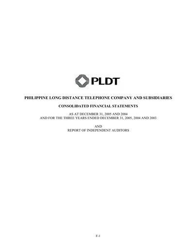 Thumbnail PLDT Financial Statement 2005