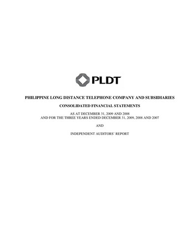 Thumbnail PLDT Financial Statement 2009