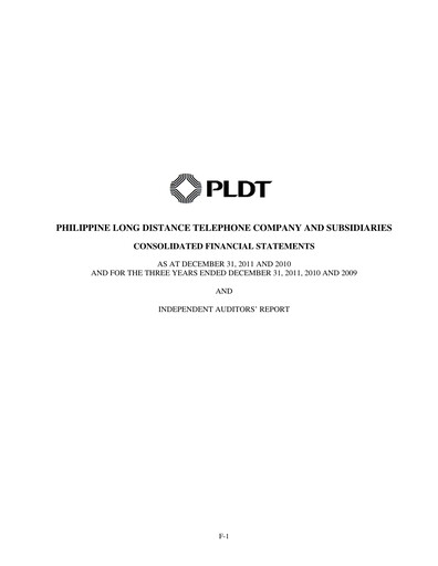 Thumbnail PLDT Financial Statement 2011