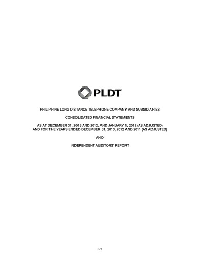 Thumbnail PLDT Financial Statement 2013