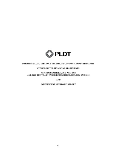 Thumbnail PLDT Financial Statement 2015
