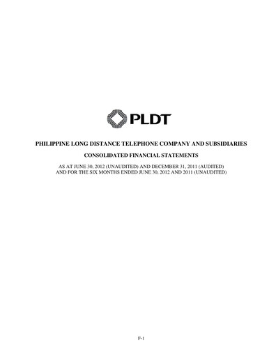 Thumbnail PLDT Half-year Report 2012-h1
