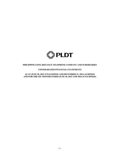 Thumbnail PLDT Half-year Report 2015-h1