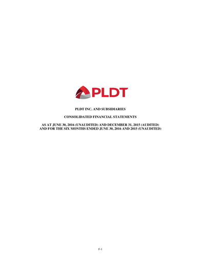 Thumbnail PLDT Half-year Report 2016-h1