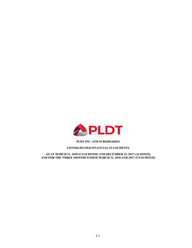 Vorschaubild PLDT Quartalsbericht 2018-q1