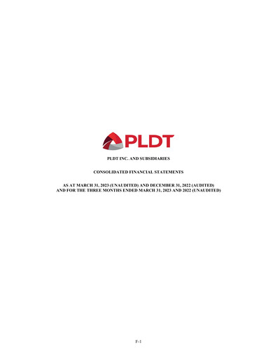 Vorschaubild PLDT Quartalsbericht 2023-q1