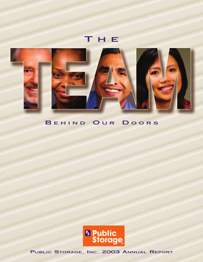 Thumbnail Public Storage Annual Report 2003