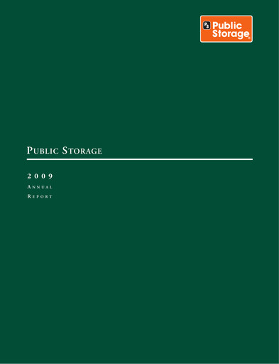 Thumbnail Public Storage Annual Report 2009
