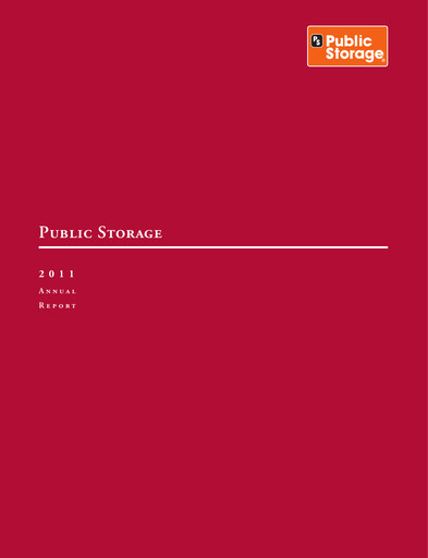 Thumbnail Public Storage Annual Report 2011