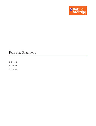Thumbnail Public Storage Annual Report 2012