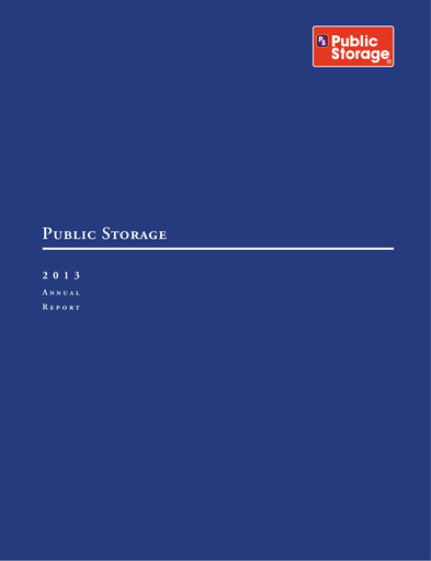 Thumbnail Public Storage Annual Report 2013