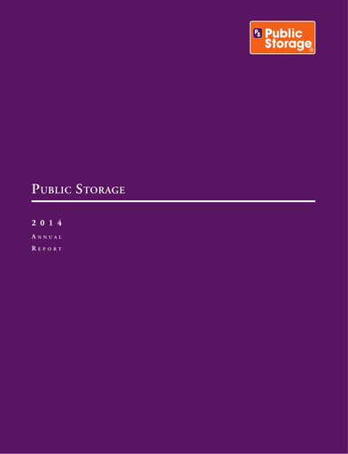 Thumbnail Public Storage Annual Report 2014