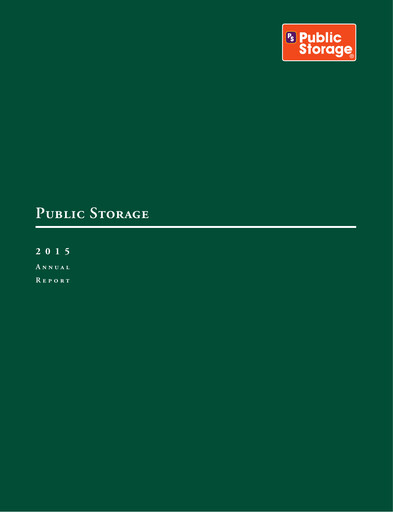 Thumbnail Public Storage Annual Report 2015