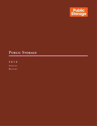 Thumbnail Public Storage Annual Report 2016