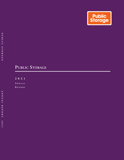 Thumbnail Public Storage Annual Report 2021