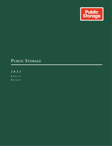 Thumbnail Public Storage Annual Report 2022