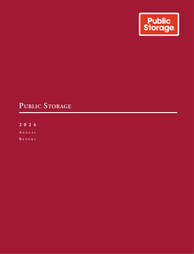 Thumbnail Public Storage Annual Report 2024