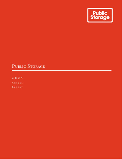 Thumbnail Public Storage Annual Report 2025