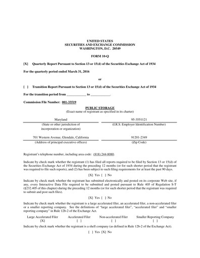 Thumbnail Public Storage Quarterly Report 2016-q1